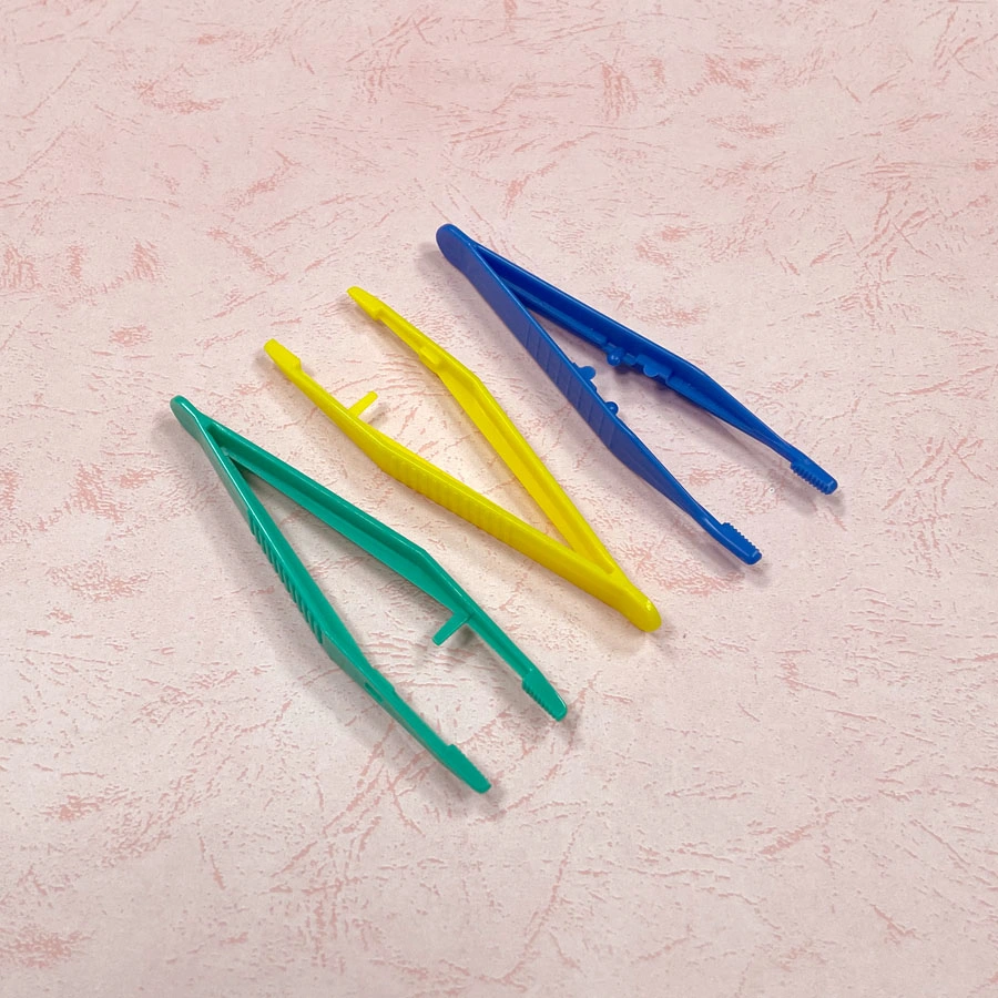 First Aid Plastic Tweezers Medical Tool Tweezers in Various Sizes and Colors