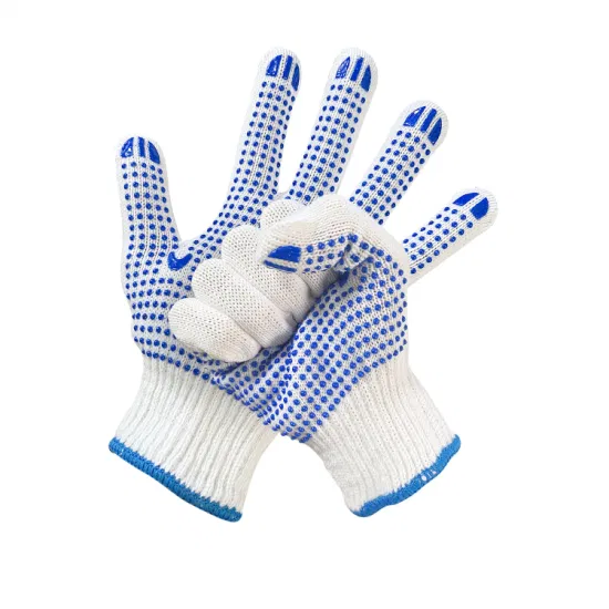 China Wholesale PVC Dotted/Dots Safety/Work/Labor Glove Industrial/Construction/Working Guantes Cotton Knitted Gloves